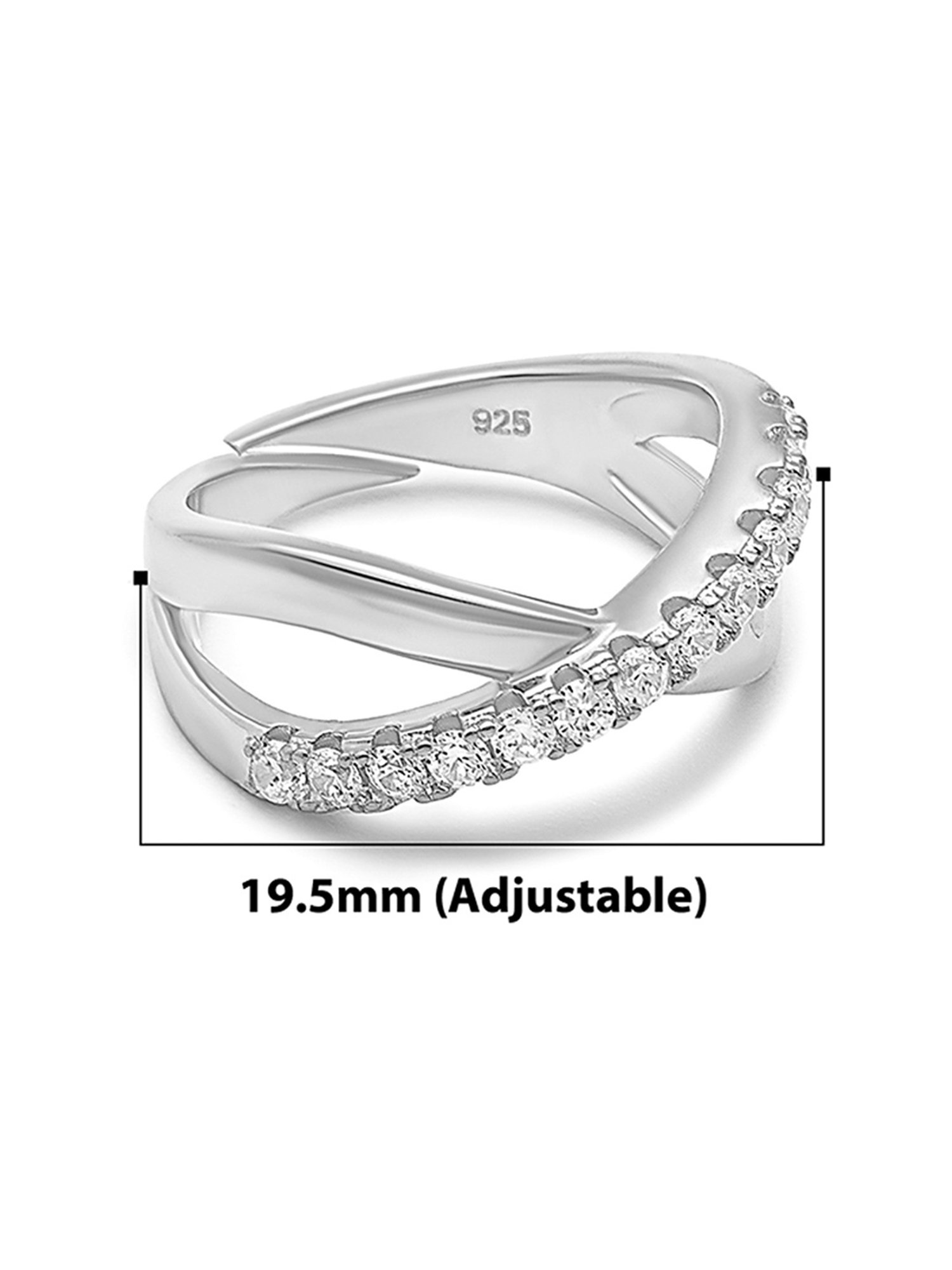 Silberry 92.5 Sterling Silver Crossroad Ring