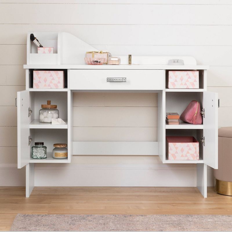 Tiara Makeup Desk Pure White - South Shore