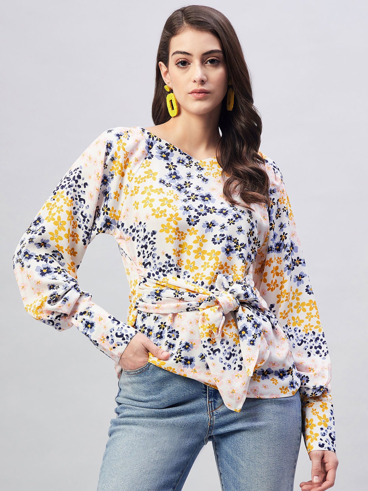 Rare Multicolor Floral Print Regular Fit Top