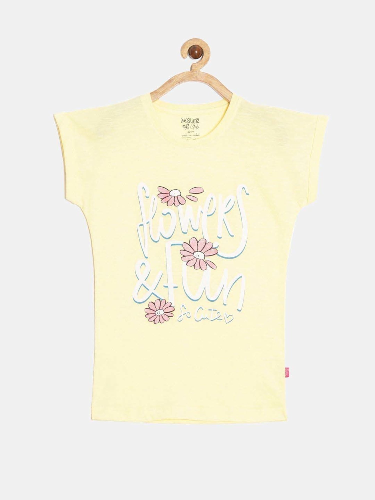 Dixcy Slimz Kids Yellow Cotton Printed T-Shirt