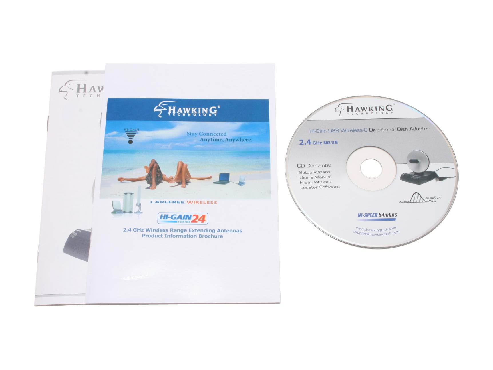 HAWKING HWU8DD USB 2.0 Hi-Gain Wireless-G Dish Adapter