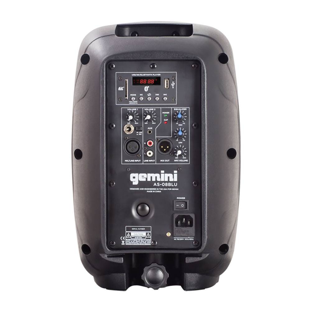 Gemini AS-08BLU 8 in. Powered Bluetooth Speaker