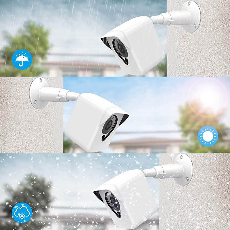 Cam Camera Wall Mount Bracket, COOWUFAN Weather Proof 360 Degree Protective Adjustable Housing Mount and Cover for Cam V2 V1 and Ismart Spot Camera Indoor Outdoor (White(1 Pack))