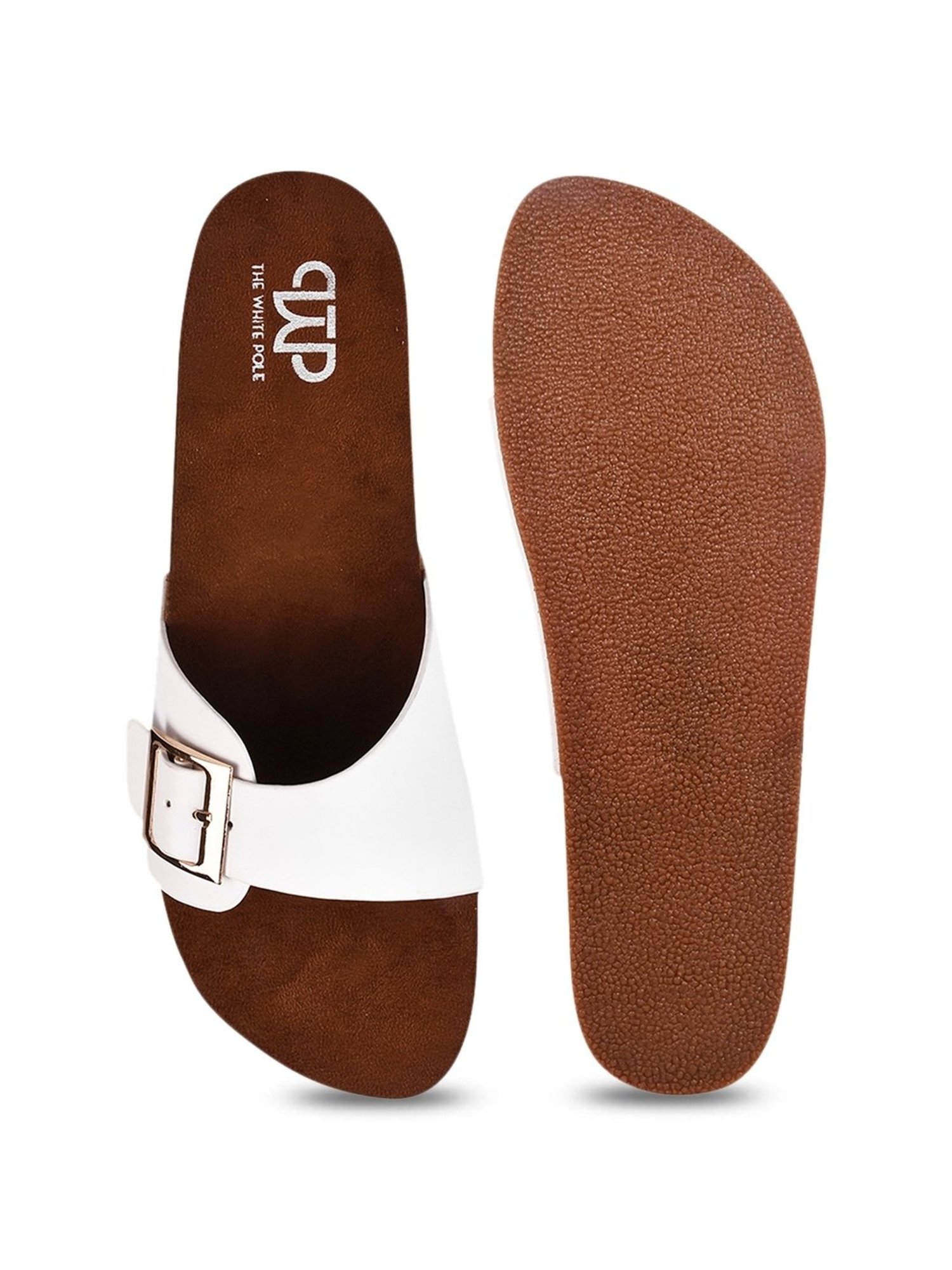 The White Pole Women's White Casual Wedges