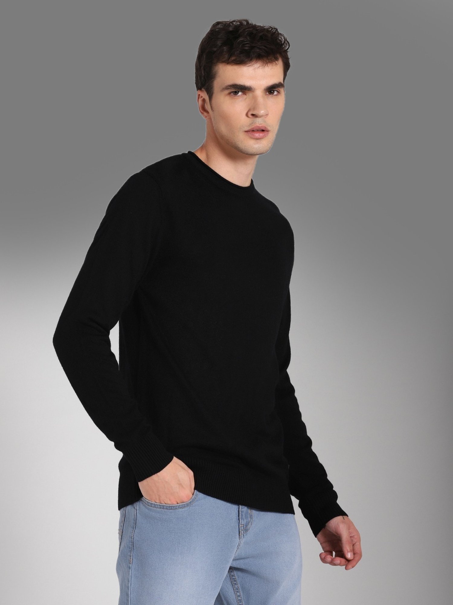 High Star Black Regular Fit Sweater