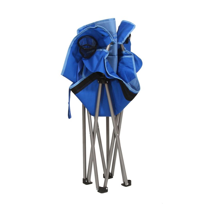 Kamp-Rite KAMPCC016 Outdoor Camping Folding Chair with Lumbar Support & Cupholders, 2 Tone Blue