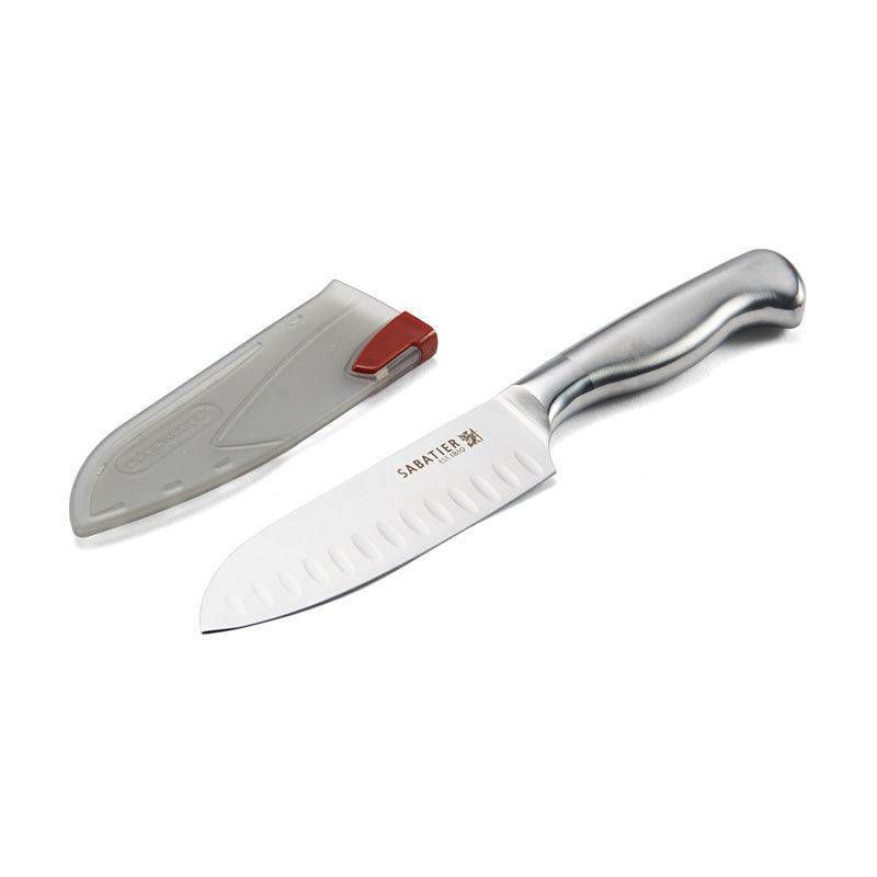 Sabatier Stainless Steel Edgekeeper 5" Santoku Knife with Sleeve