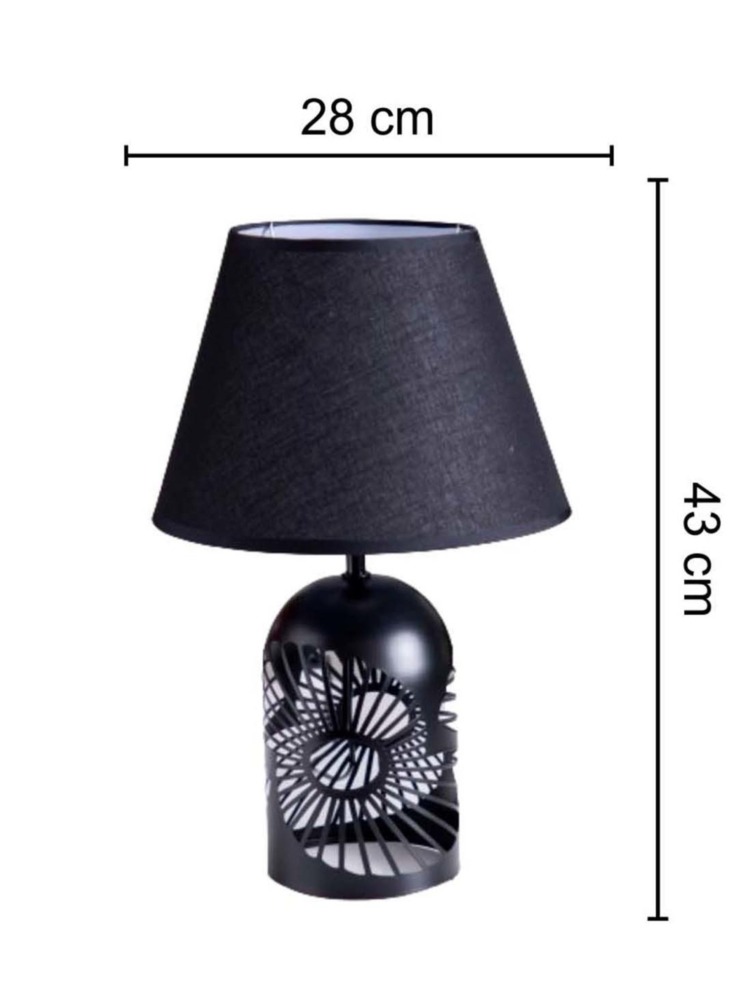 The Decor Kart Black Metal Vulcan Table Lamp