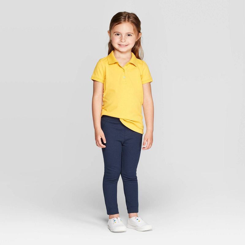 Toddler Girls' Stretchy Ponte Uniform Jeggings - Cat & Jack™ Navy 2T