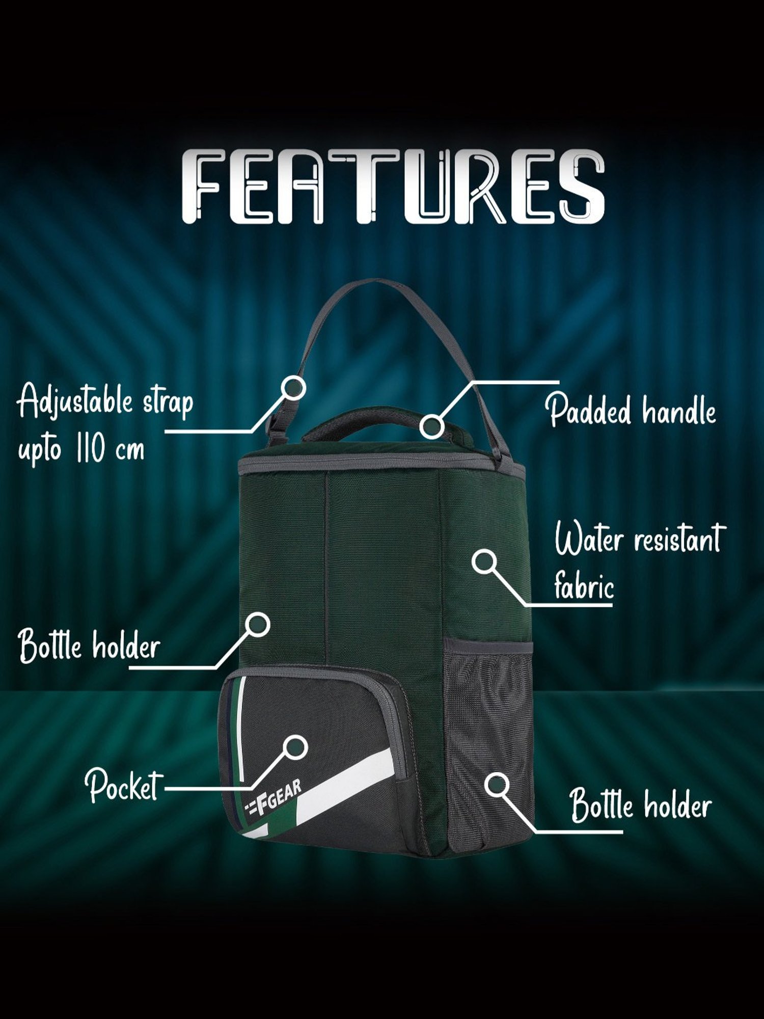 F Gear Ramen Spruce Grey Medium Lunch Bag