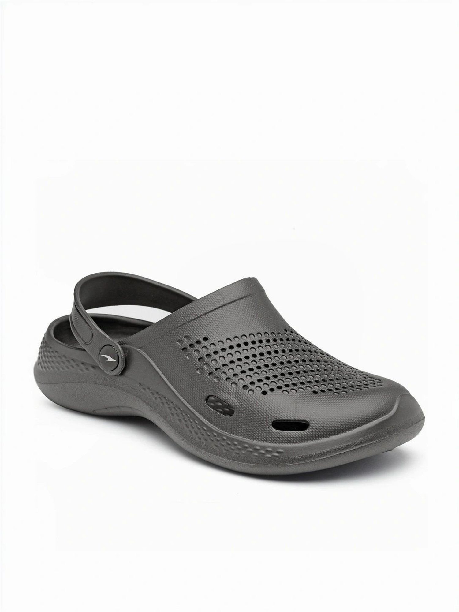 Asian Men's Smoke Grey Back Strap Clogs