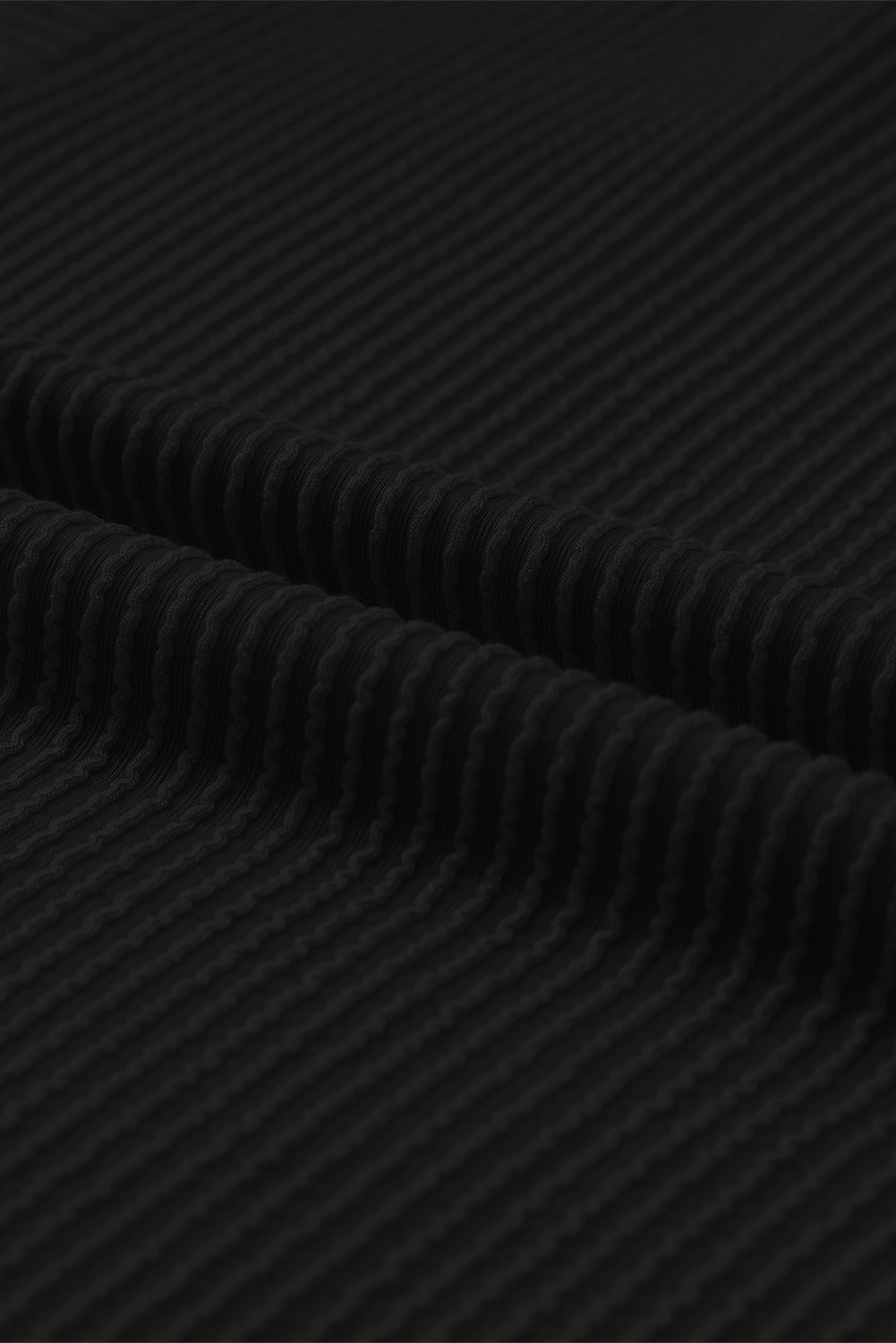 Black Ribbed V Neck Pocket Drop Sleeve T-Shirt