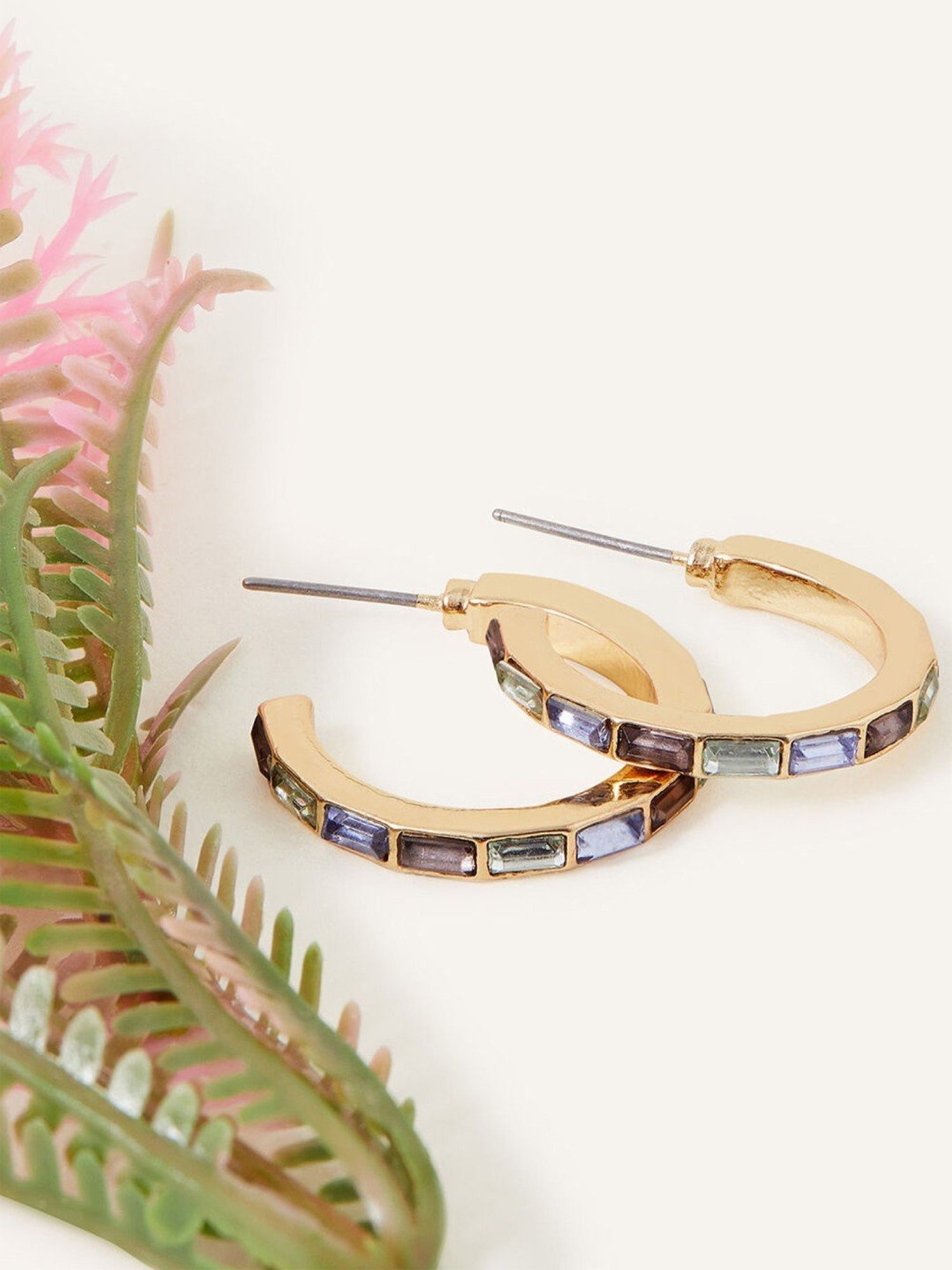 Accessorize London Medium Gem Hoop Earrings