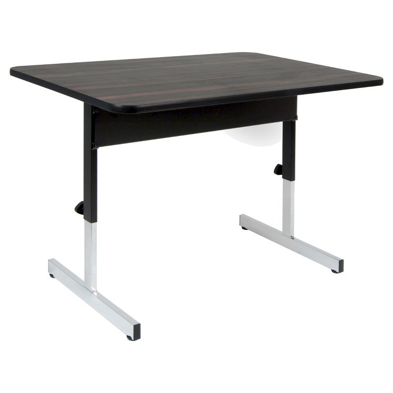 47.5" Canvas & Color Adjustable All Purpose Desk Black/Walnut - Calico Designs