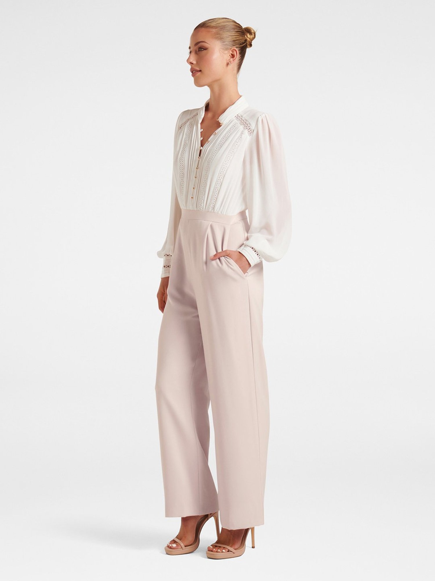 Forever New Dusty Pink & White Jumpsuit