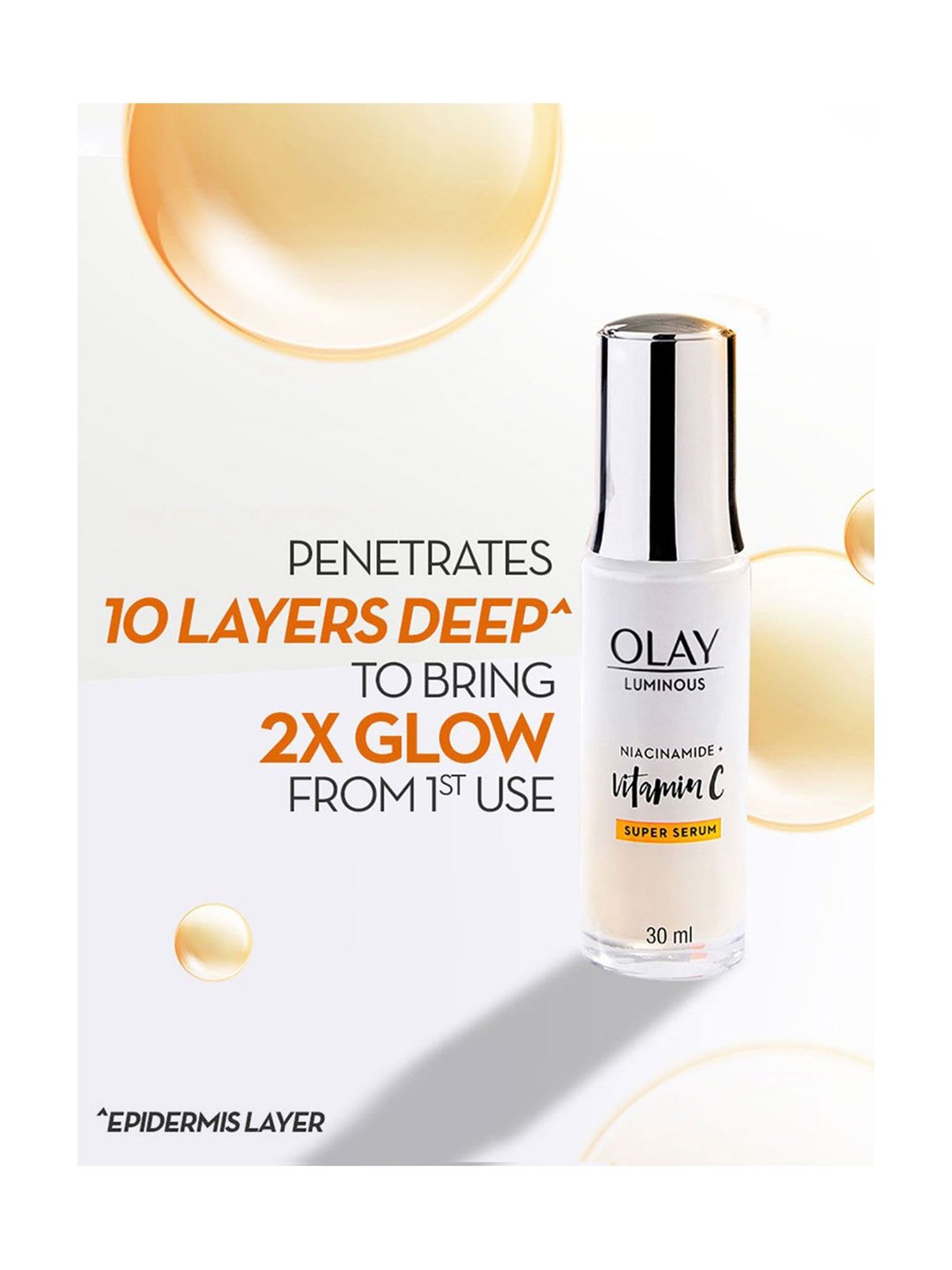 Olay Luminous Vitamin C Super Serum, with 99% pure Niacinamide - 30 ml