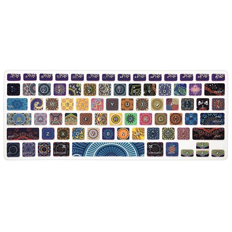 Silicone Keyboard Cover with Pattern for MacBook Pro 1315 17 Inch withWithout Retina Display Magic Keyboard and MacBook Air 13 Inch A1466A1369 Bohemian Style