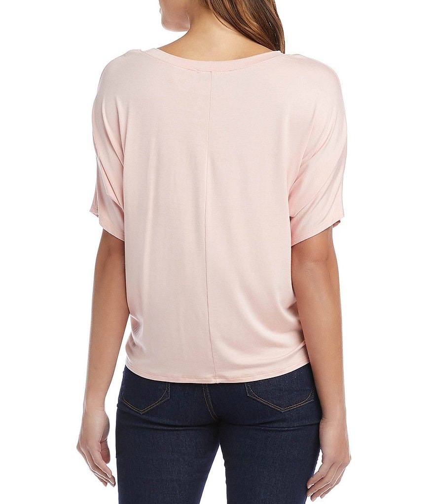 Karen Kane Short Sleeve Twist Front Top