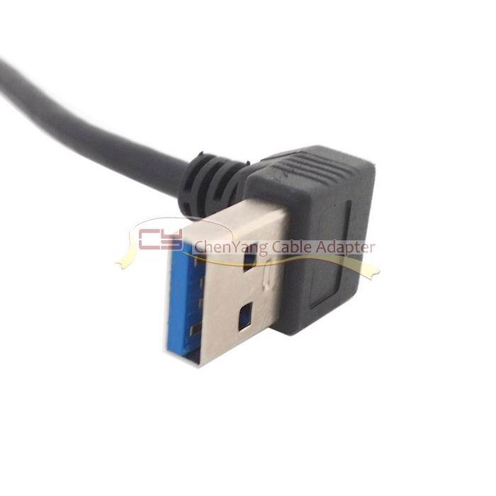 Down Direction Right Angled 90 Degree USB 3.0 A plug to Micro B Plug Left Angled