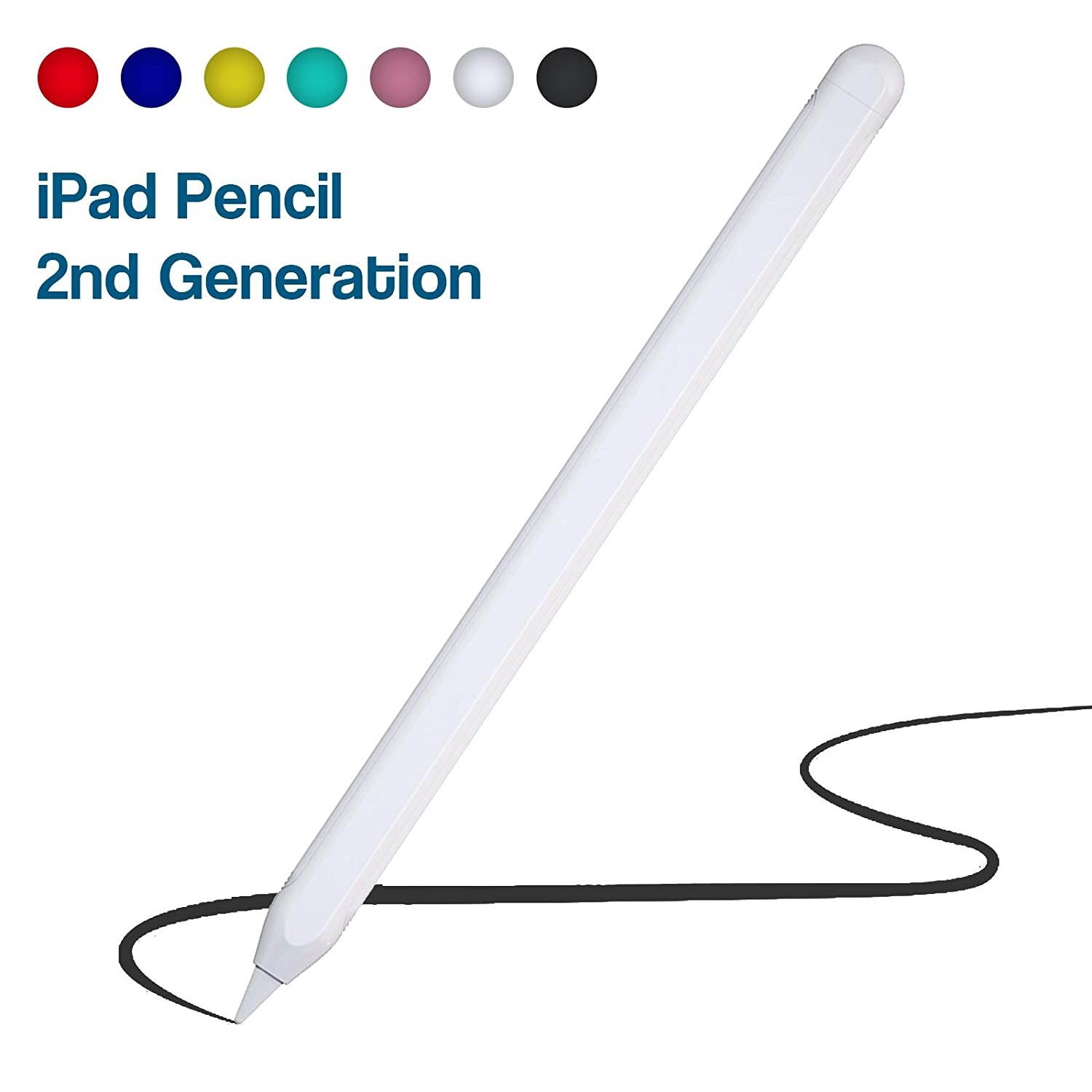 Dteck Ultra Thin Case for Apple Pencil, Holder Sleeve for Apple Pencil 2nd Generation Accessories Skin Cover for Apple Pencil Holder Sleeve Skin Pocket Cover Accessories Kit, White