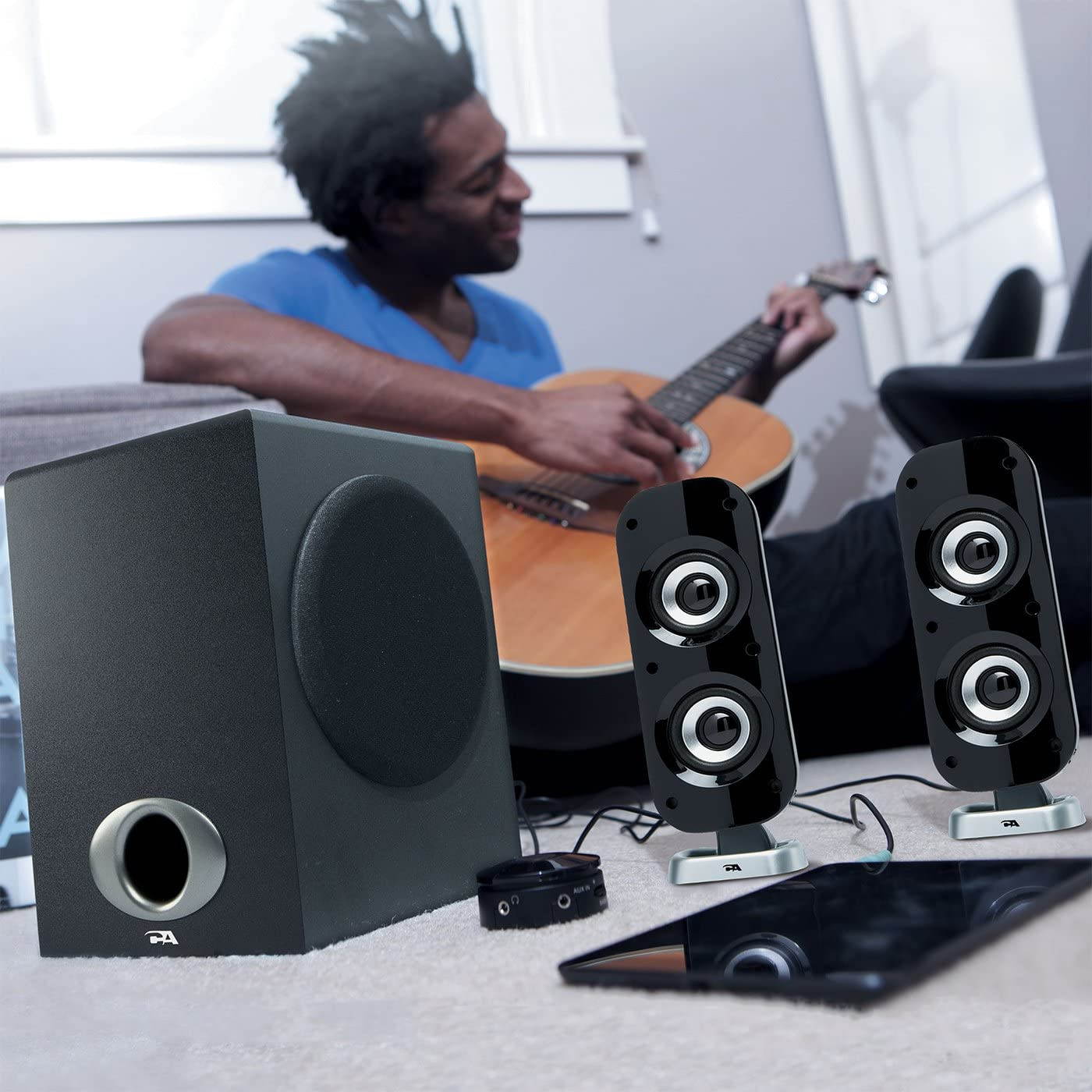 High Power 2.1 Subwoofer Speaker System with 80W of Power &ndash; Perfect for Gaming, Movies, Music, and Multimedia Sound Solutions