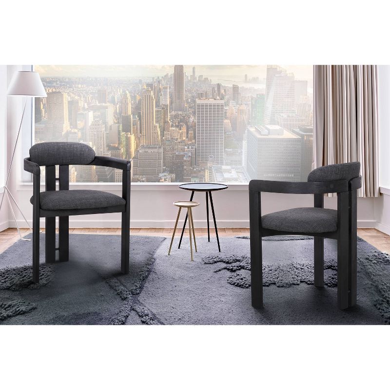 Set of 2 Jazmin Contemporary Dining Chair Black - Armen Living