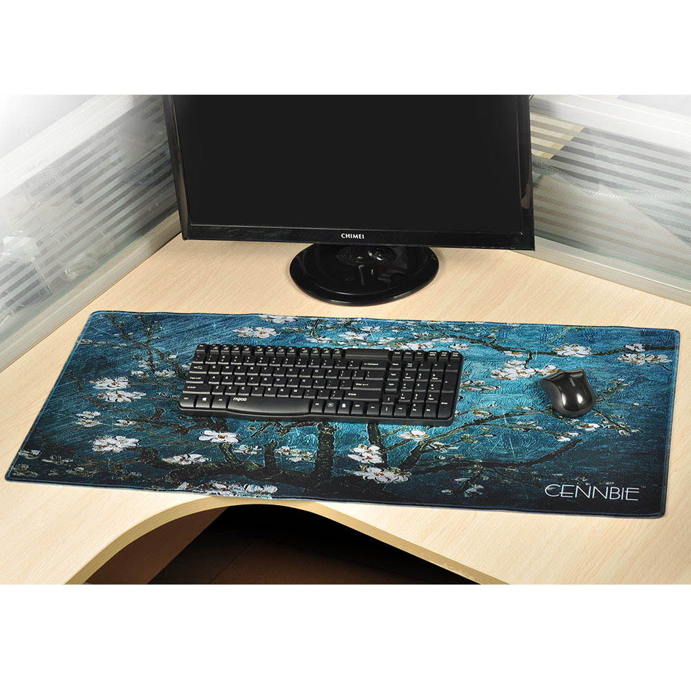 CENNBIE Extra Large Gaming Mousepad Non-Slip Rubber Oblong Mouse Pad Game Mat 35 x 15 x 0.07