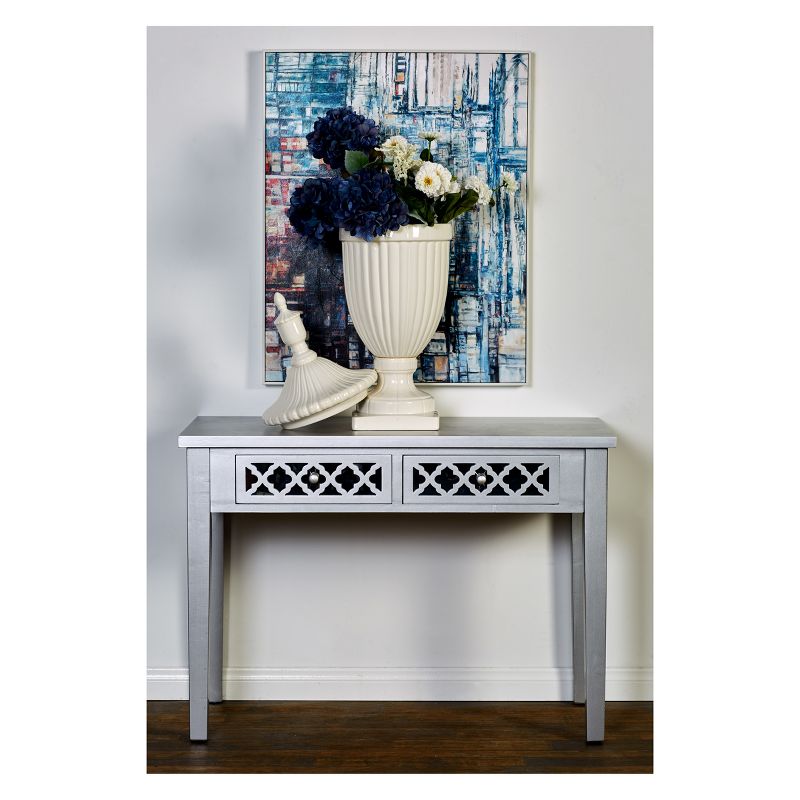 Wood and Mirror 2 Drawer Vanity Desk White - Olivia & May