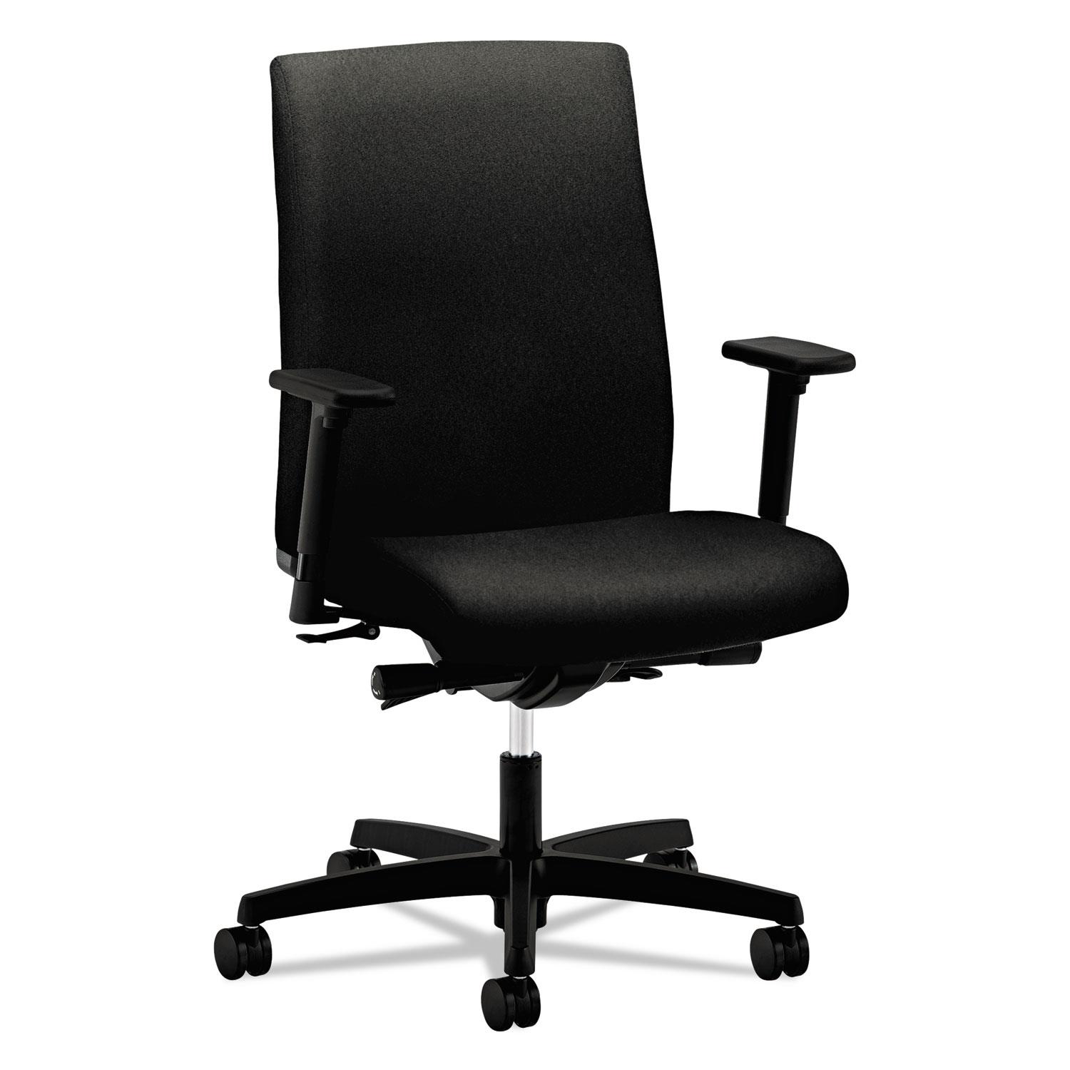 HON Ignition Mid-Back Task Chair - Fabric Black Seat - 5-star Base - 27" Width x 39" Depth x 44" Height  HONIW104CU10
