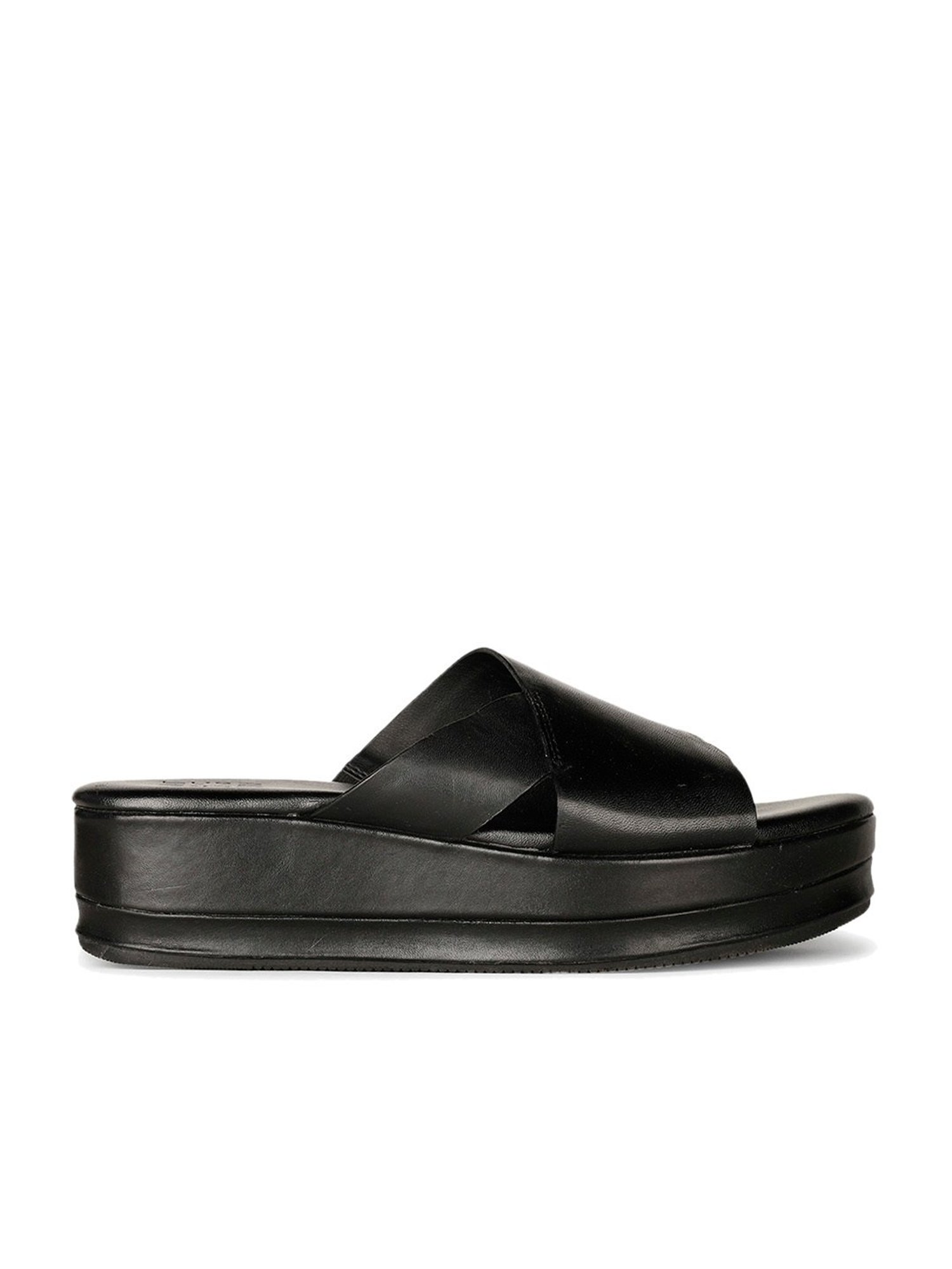 Naturalizer by Bata Women's KIARA Black Cross Strap Wedges