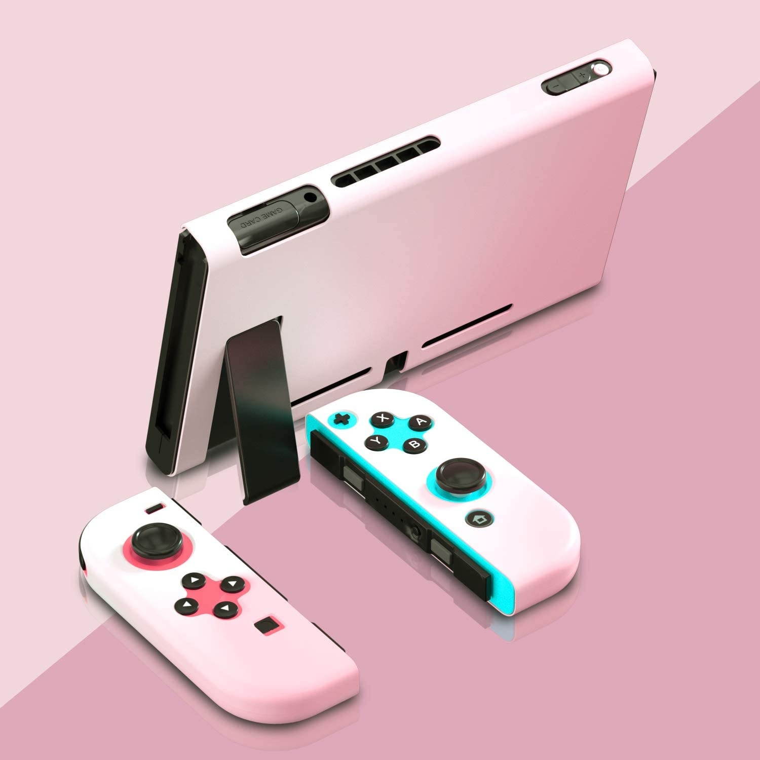 Dockable Case for Nintendo Switch, Hard Case for Nintendo Switch - Pink White