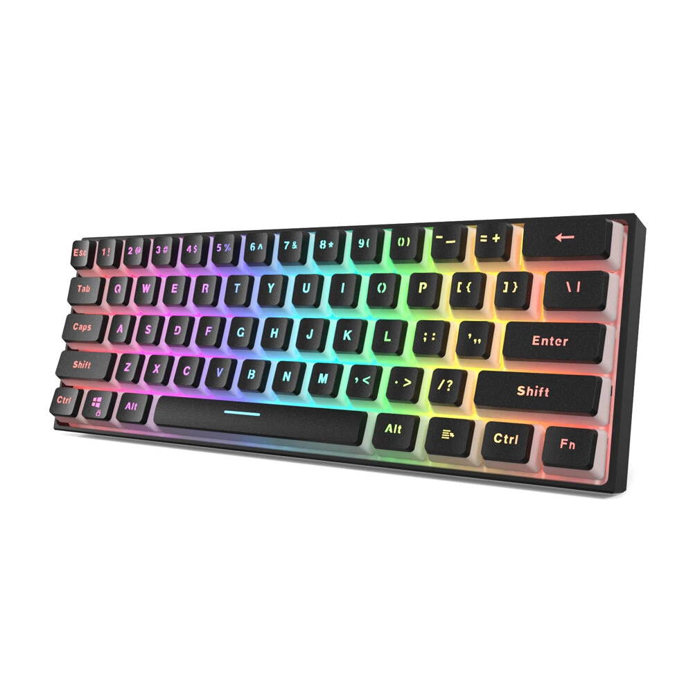 Gamakay MK61 Wired Mechanical Keyboard Gateron Optical Switch Pudding Keycaps RGB 61 Keys Hot Swappable Gaming Keyboard