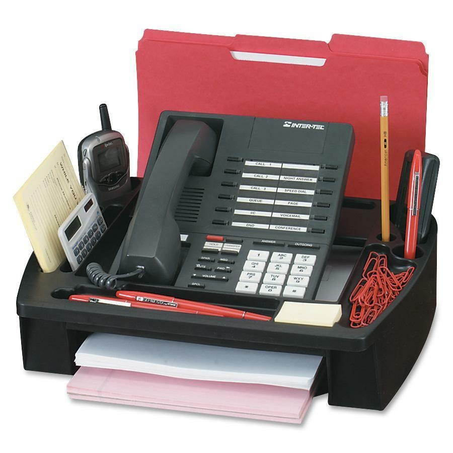 Compucessory Telephone Stand/Organizer 11-1/2"x9-1/2"x5" Black 55200