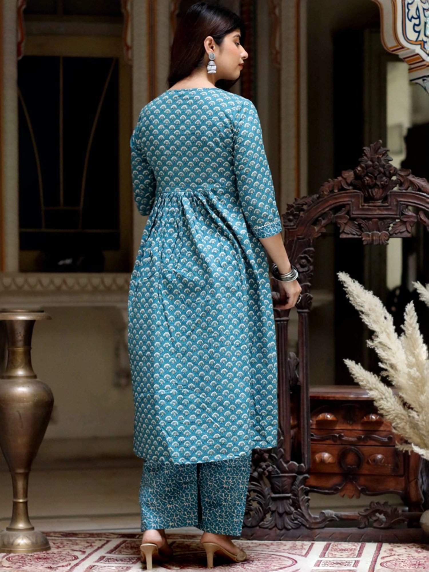 URBAN MYSTIC Black Rayon Embroidered Kurta & Sharara Set