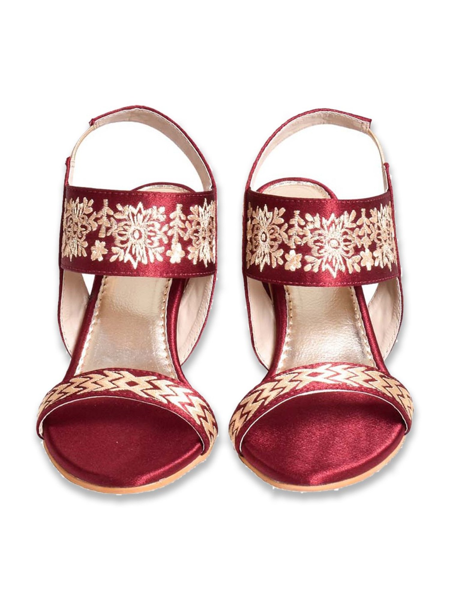 Sole House Women's Maroon Sling Back Sandals