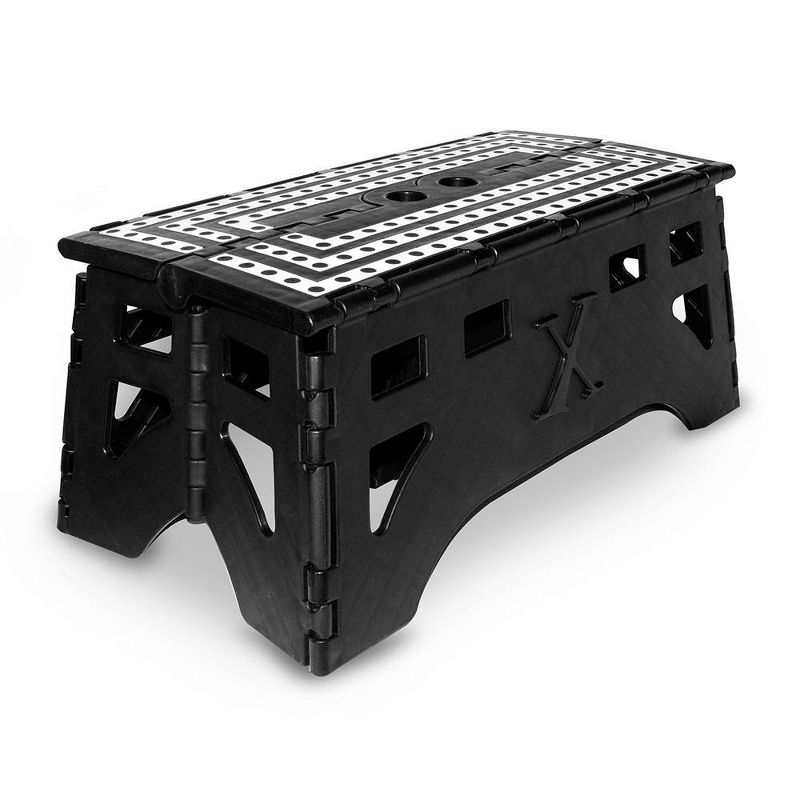 20" eXpace Folding Step Stool Black/White