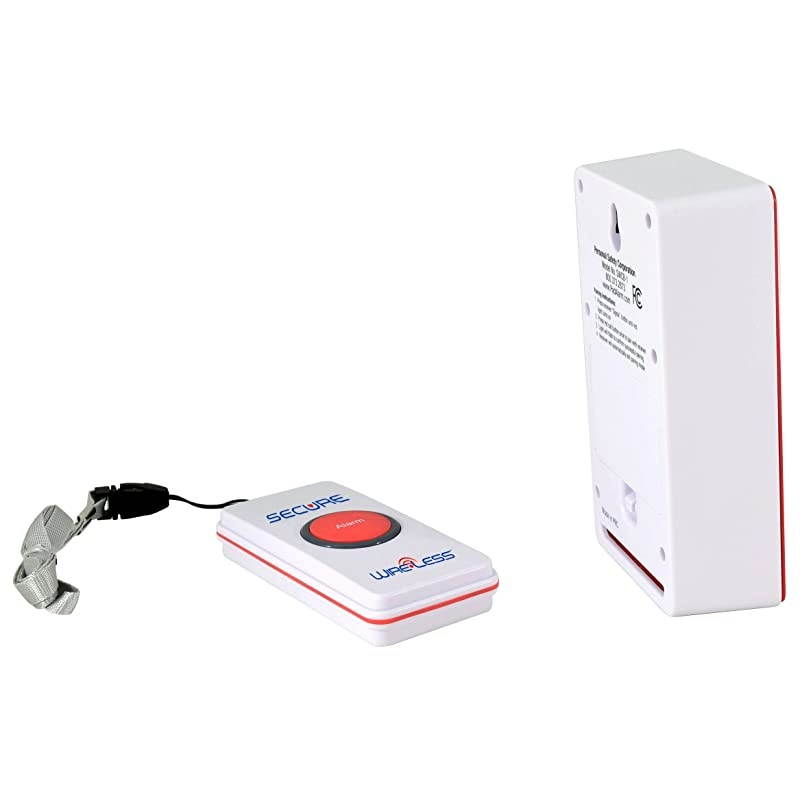 SWCB1 Wireless Remote Nurse Alert System SOS Help Pendant Call Button and Caregiver Pager Kit 500+ Ft Range 1 Transmitter Set