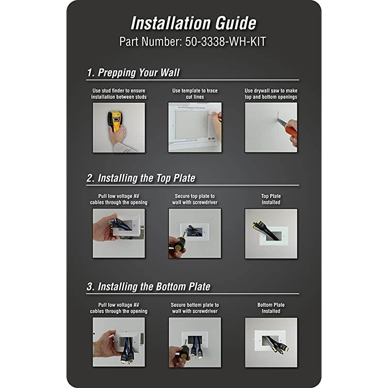 Electronics 50-3338-WH-KIT Easy Mount Cable Organizer Kit - White