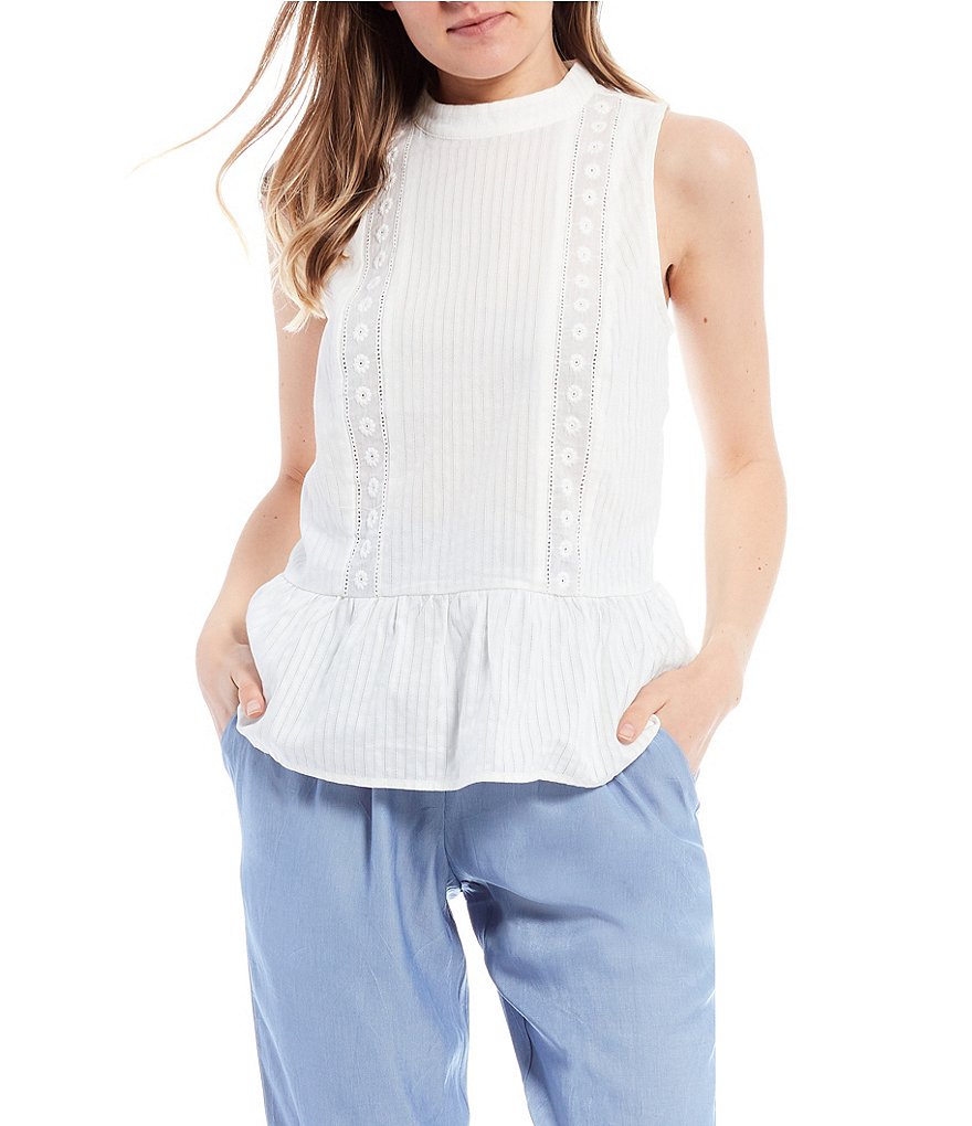 June & Hudson Tiered High Neck Tank Top