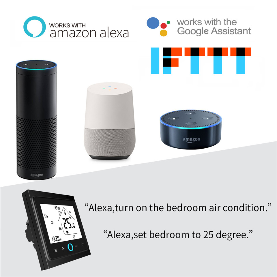 WiFi Smart Thermostat Temperature Controller for Water/Electric floor Heating Water/Gas Boiler Works with Alexa and Google Assist