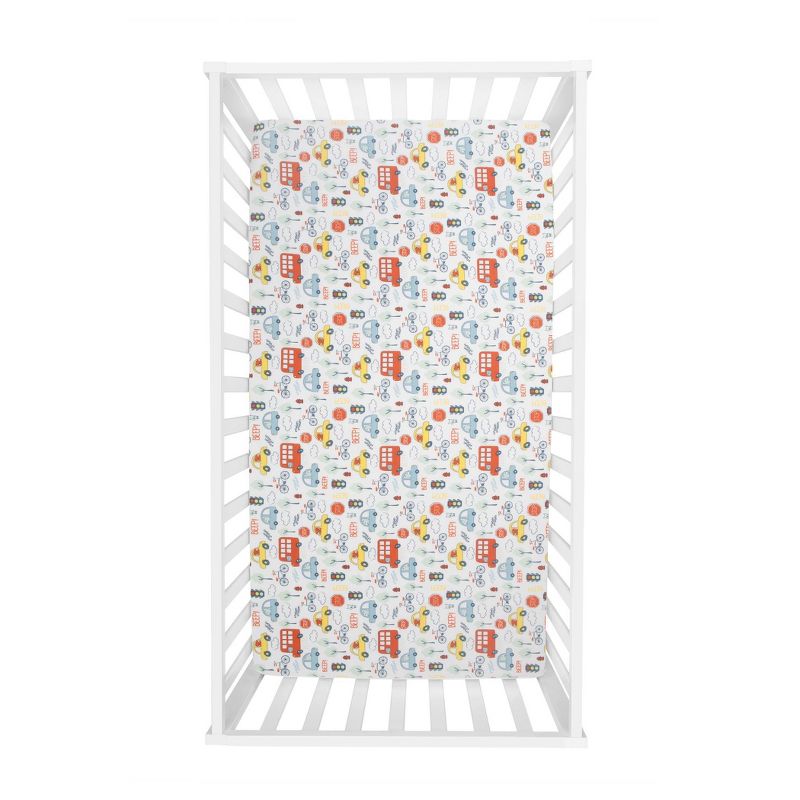 Sammy & Lou Transportation Pups Microfiber Crib Sheet - 2pk