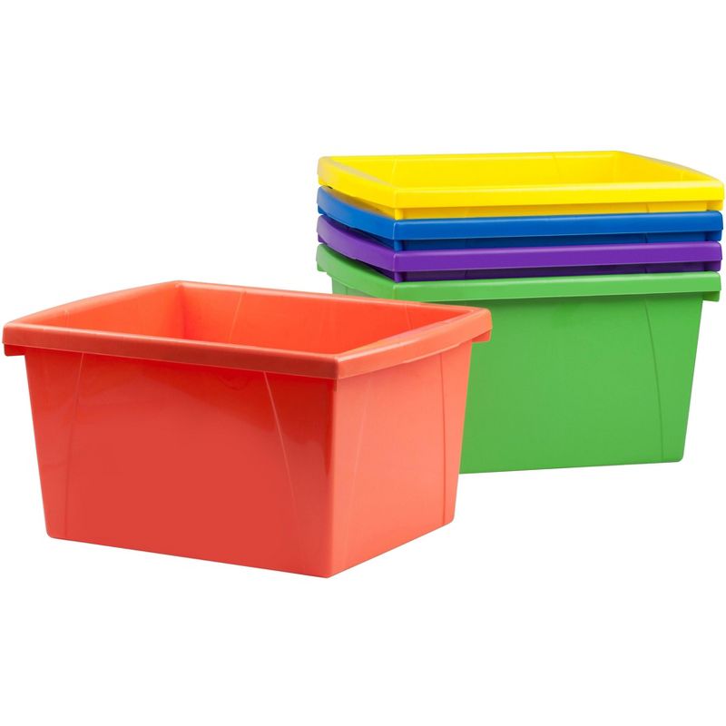 Storex Storage Bins, 10 X 12 5/8 X 7 3/4, 4 Gallon STX61514S06C