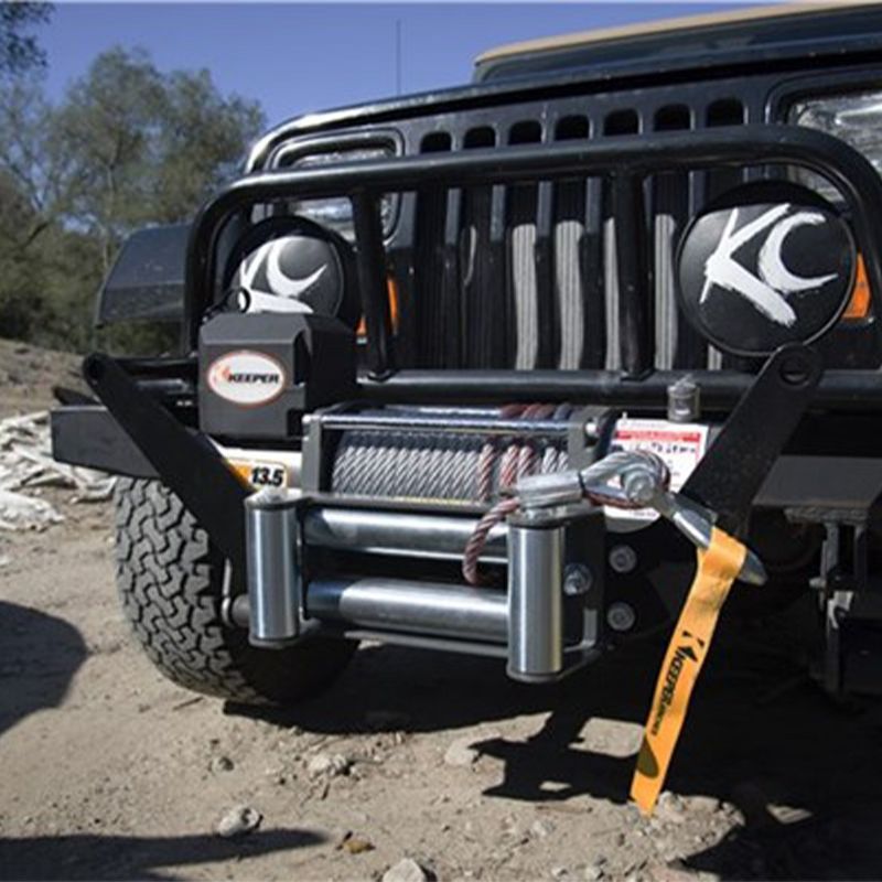 Keeper KW13122 Extreme Series 12 Volt 13500 Pound Capacity Electric Winch for Mid to Full Size Vehicles with 92 Foot Galvanized Wire Rope Cable, Black