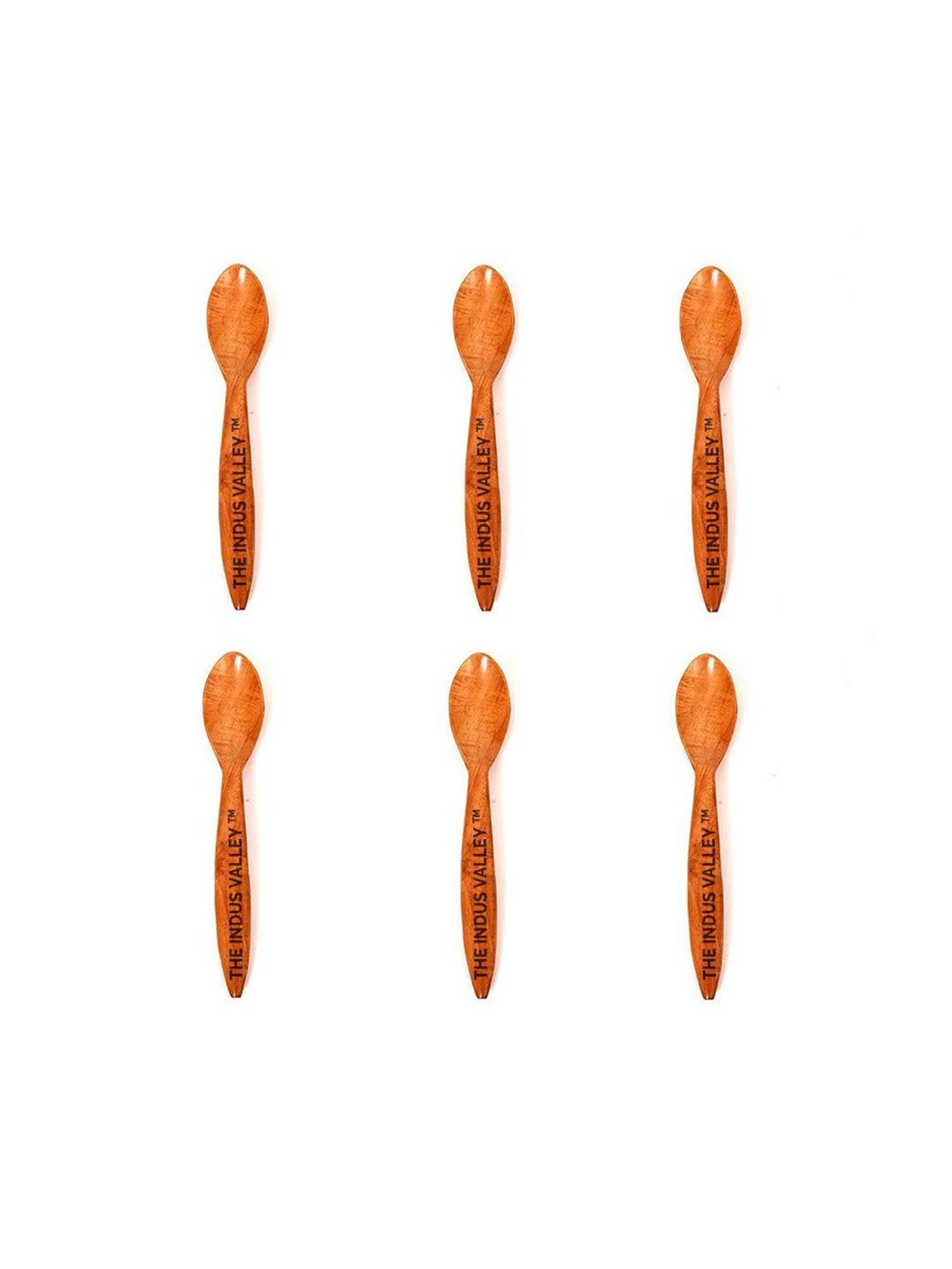 The Indus Valley Neem Wood Dinner Spoons (18 cm) - Set of 6