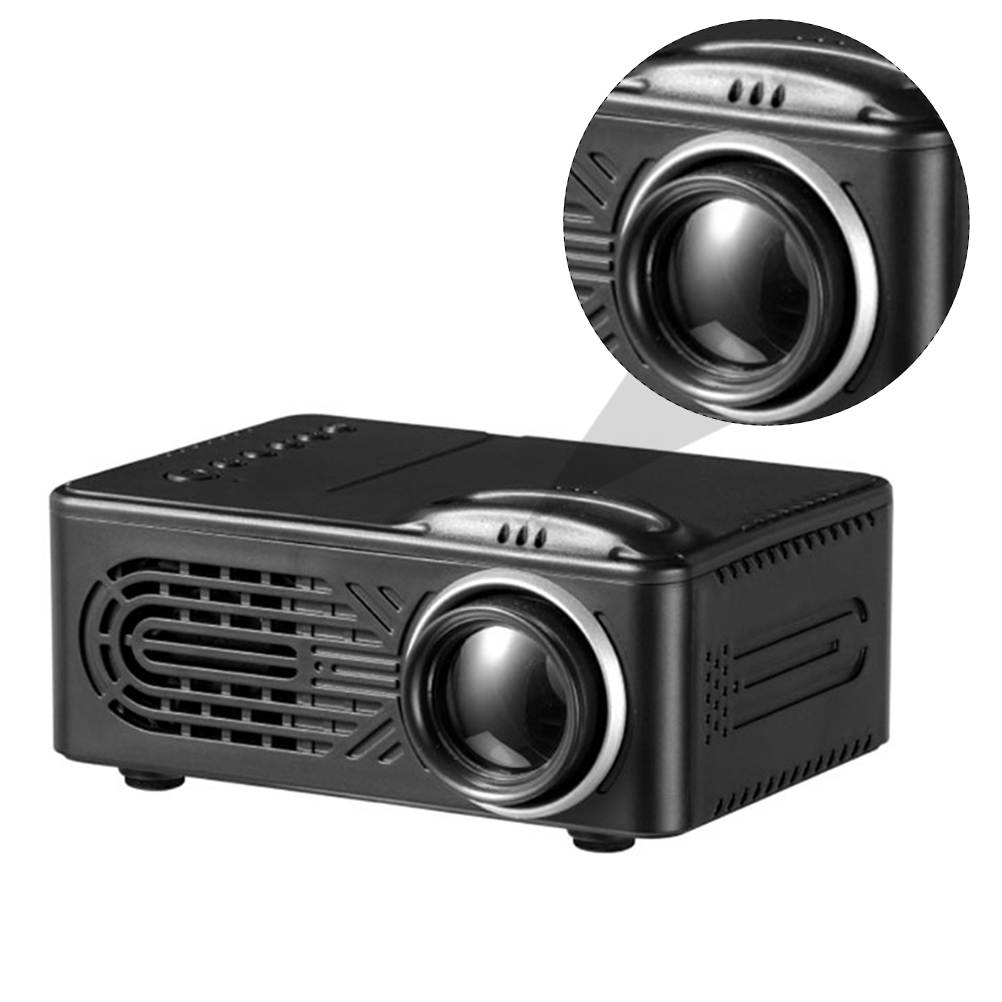 FRCOLOR Mini Portable LED Home Entertainment Projector 1080P Multifunctional Home Theater Projector-Black Suitable For Children&rsquo;s Gifts, Video TV Movies, Party games, Outdoor Entertainment