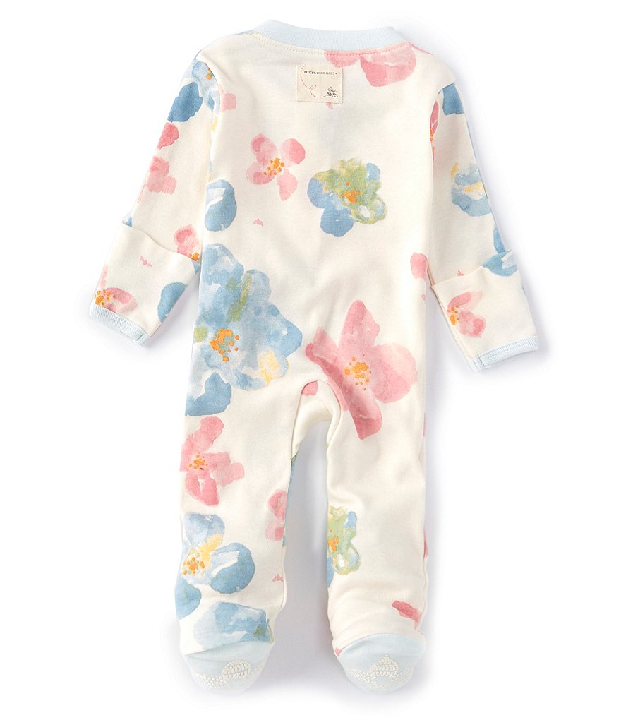 Burt's Bees Baby Girls Newborn-9 Months Natural Floral Footed Coverall