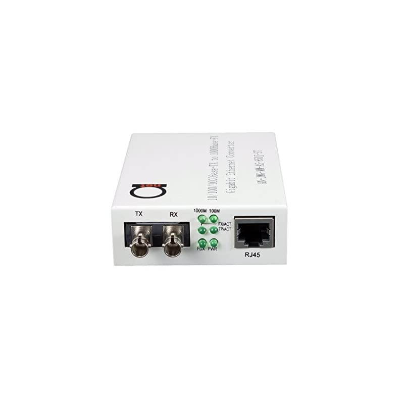 ST Gigabit Fiber Media Converter - Built-in ST Fiber Module 550 m (0.34 Miles) 850 nm - to UTP Cat5e 10/100/1000 RJ-45 &ndash; Auto Sensing Gigabit or Fast Ethernet - Jumbo Frame - LLF Support