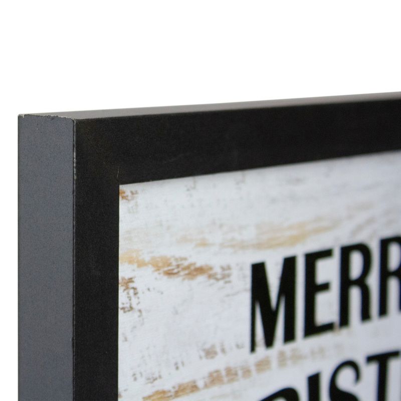 Northlight Lighted Black and White Winter Scene Merry Christmas Canvas Wall Art 11.75" x 15.75"