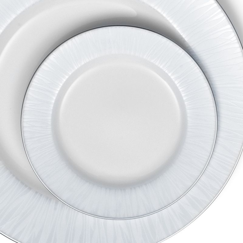 10 Strawberry Street Matte Wave Stoneware Salad Plates 8" White - Set of 6