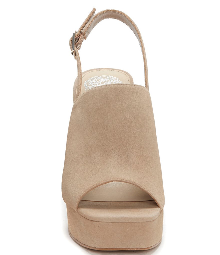Vince Camuto Sovetta Suede Square Toe Platform Slingback Sandals